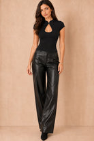 Verla Black Keyhole Top