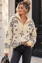 Vernika Stone Knit Print High Neck Jumper