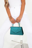 Veronica Turquoise Croc Print Grab Bag