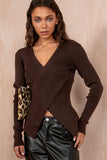 Victoria Chocolate Knit Ribbed Top