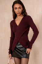 Victoria Plum Knit Ribbed Top