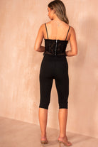 Vinnie Black Velvet Lace Floral Bralet