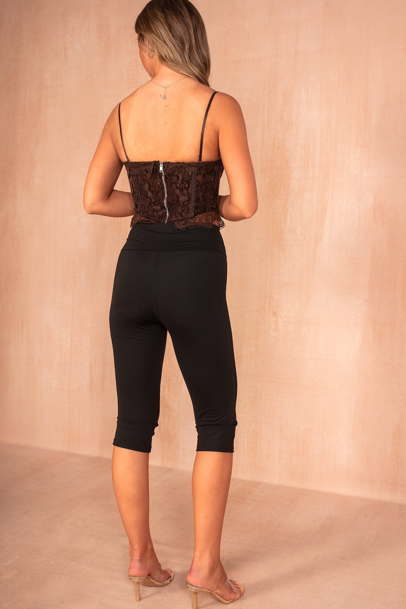 Vinnie Chocolate Velvet Lace Floral Bralet