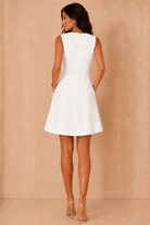 Violetta White Scallop Detail Mini Dress
