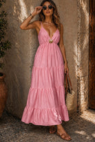 Vita Pink Tiered Cami Maxi Dress