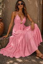 Vita Pink Tiered Cami Maxi Dress