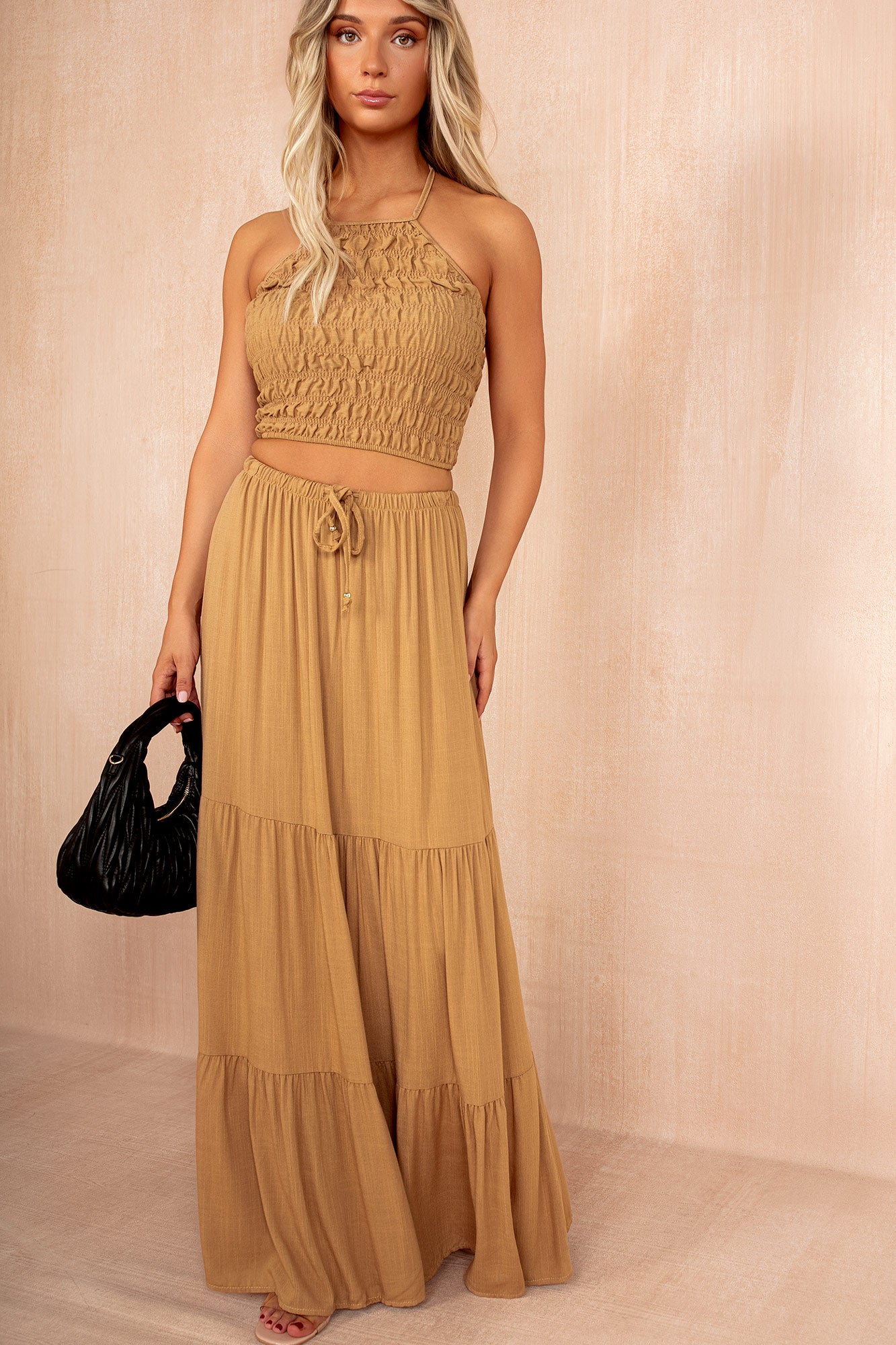 Vivian Camel Skirt Co Ord