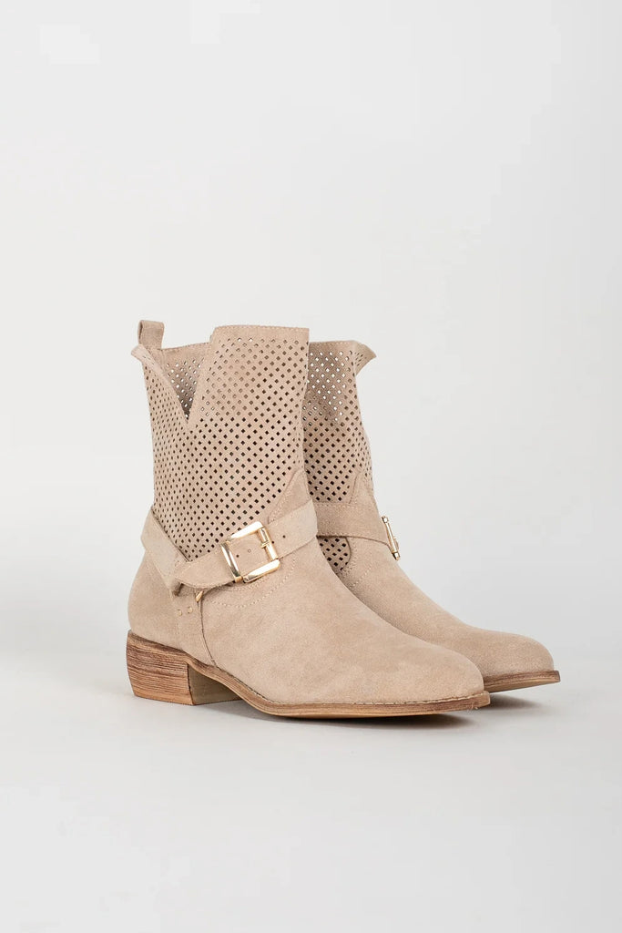 Wallace Stone Suedette Ankle Boots
