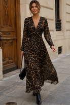 Waverly Leopard Print Chiffon Maxi Dress