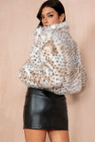 Whitney Snow Leopard Faux Fur Jacket