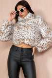 Whitney Snow Leopard Faux Fur Jacket