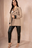 Wilma Camel Leather Cuff Blazer