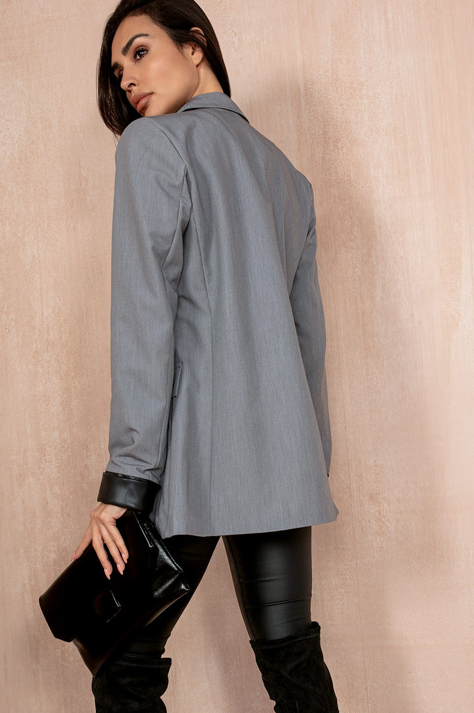 Wilma Grey Long Sleeve Blazer