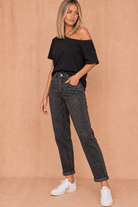 Winifred Grey Leopard Print Mom Jeans