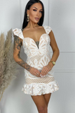 Weslee White Crochet Dress