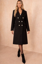 Winona Black Longline Double Breasted Coat