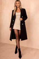 Winona Black Longline Double Breasted Coat