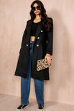 Winona Black Longline Double Breasted Coat