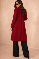 Winona Burgundy Longline Double Breasted Coat