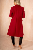 Winona Burgundy Longline Double Breasted Coat