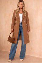 Winona Camel Longline Double Breasted Coat