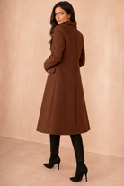 Winona Chocolate Longline Double Breasted Coat