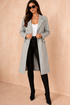 Winona Grey Longline Double Breasted Coat