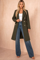 Winona Khaki Longline Double Breasted Coat