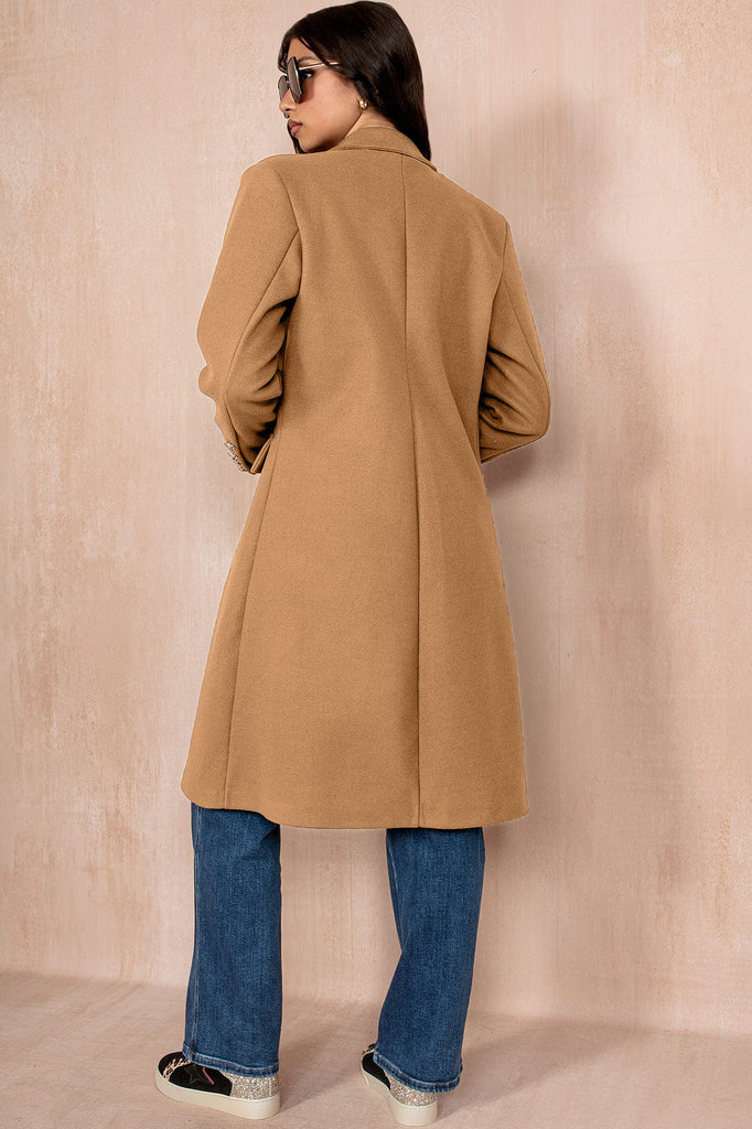 Winona Camel Longline Double Breasted Coat