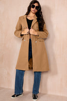 Winona Camel Longline Double Breasted Coat - Vavavoom.ie
