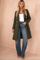 Winona Khaki Longline Double Breasted Coat
