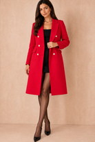 Winona Red Longline Double Breasted Coat