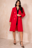 Winona Red Longline Double Breasted Coat