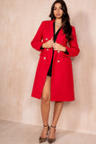 Winona Red Longline Double Breasted Coat