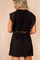 Wrenley Black Cotton Bubble Hem Dress