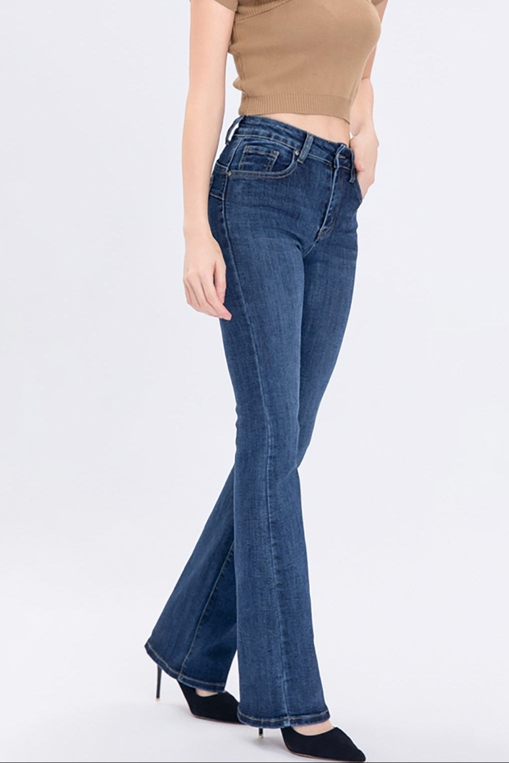 Wrona Dark Blue Push Up Bootcut Jeans
