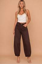 Yasmeen Chocolate Balloon Fit Jeans