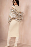 Yasmeen Cream Ribbed Knit Dress