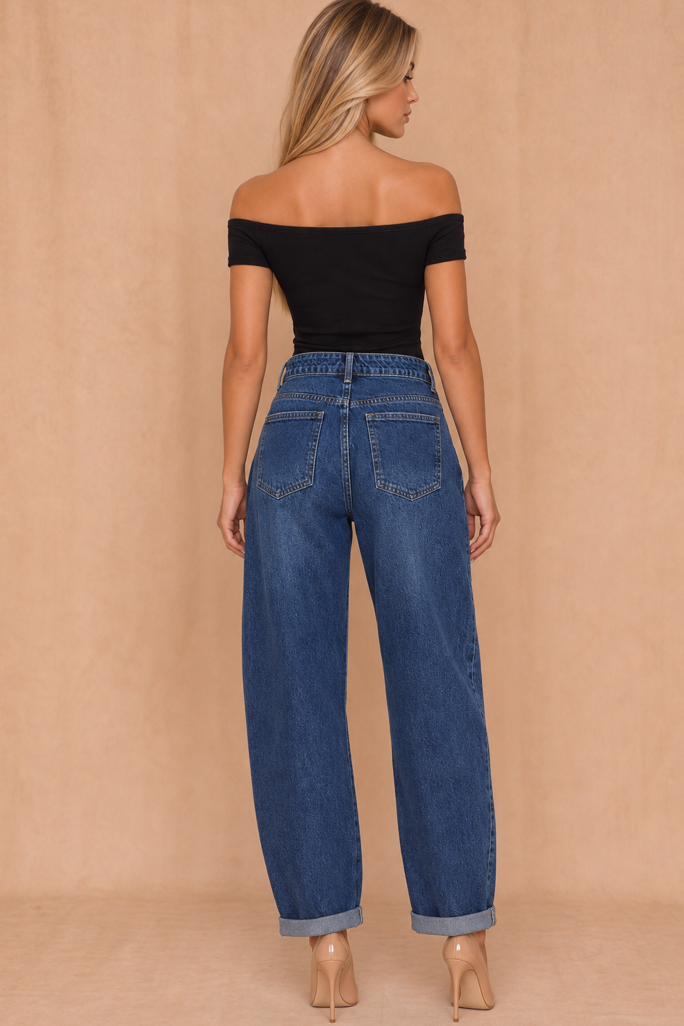 Yasmeen Dark Blue Barrel Jeans
