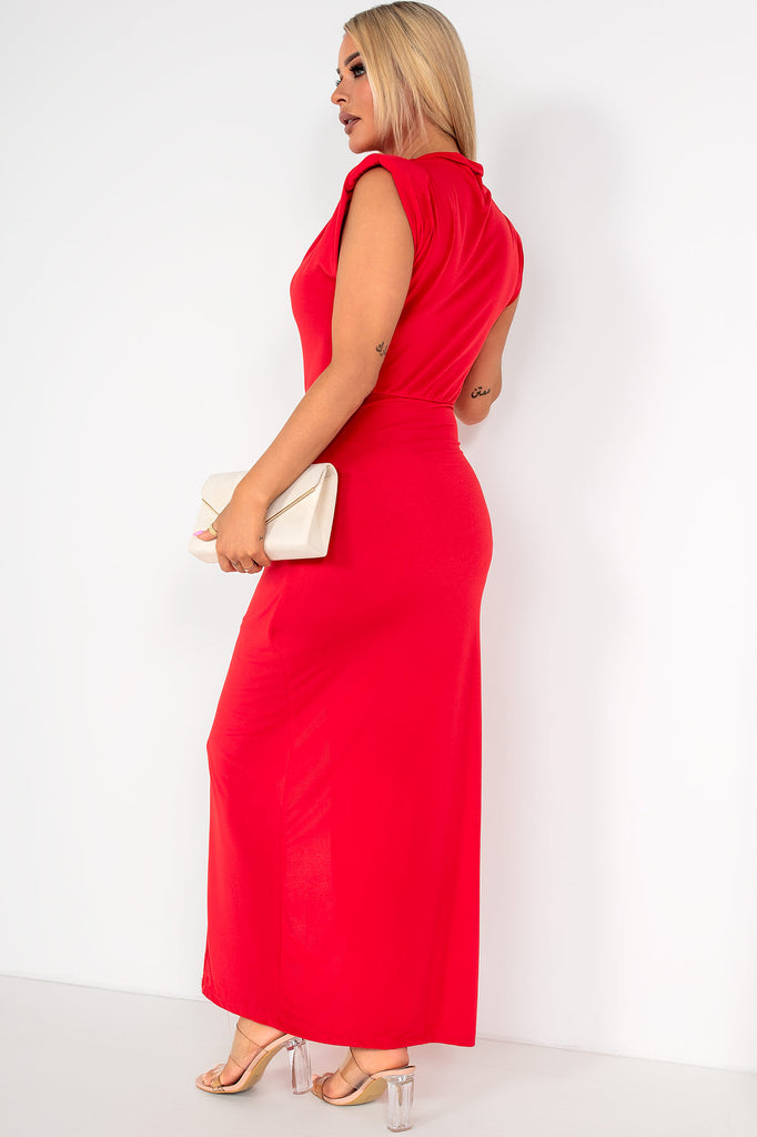 Yulianna Red Sleeveless Maxi Dress