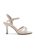 Zada White PU Strappy Heels