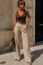 Zainab Leopard Print Ribbed Top