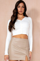 Zamira White Ribbed Top