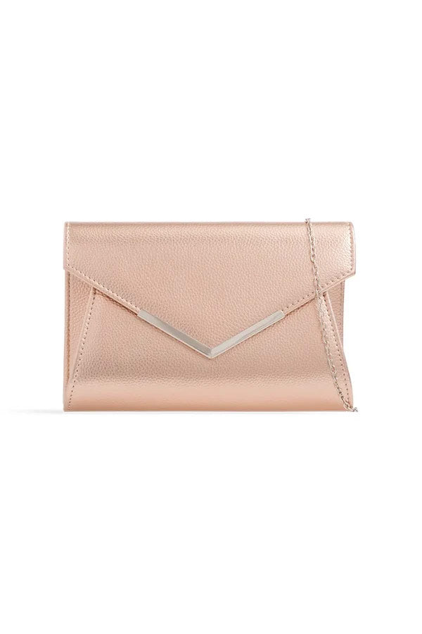 Zandra Rose Gold PU Detachable Chain Bag
