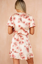 Zara Blush Floral Puff Sleeve Mini Dress