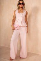 Zaria Pink Wide Leg Trousers