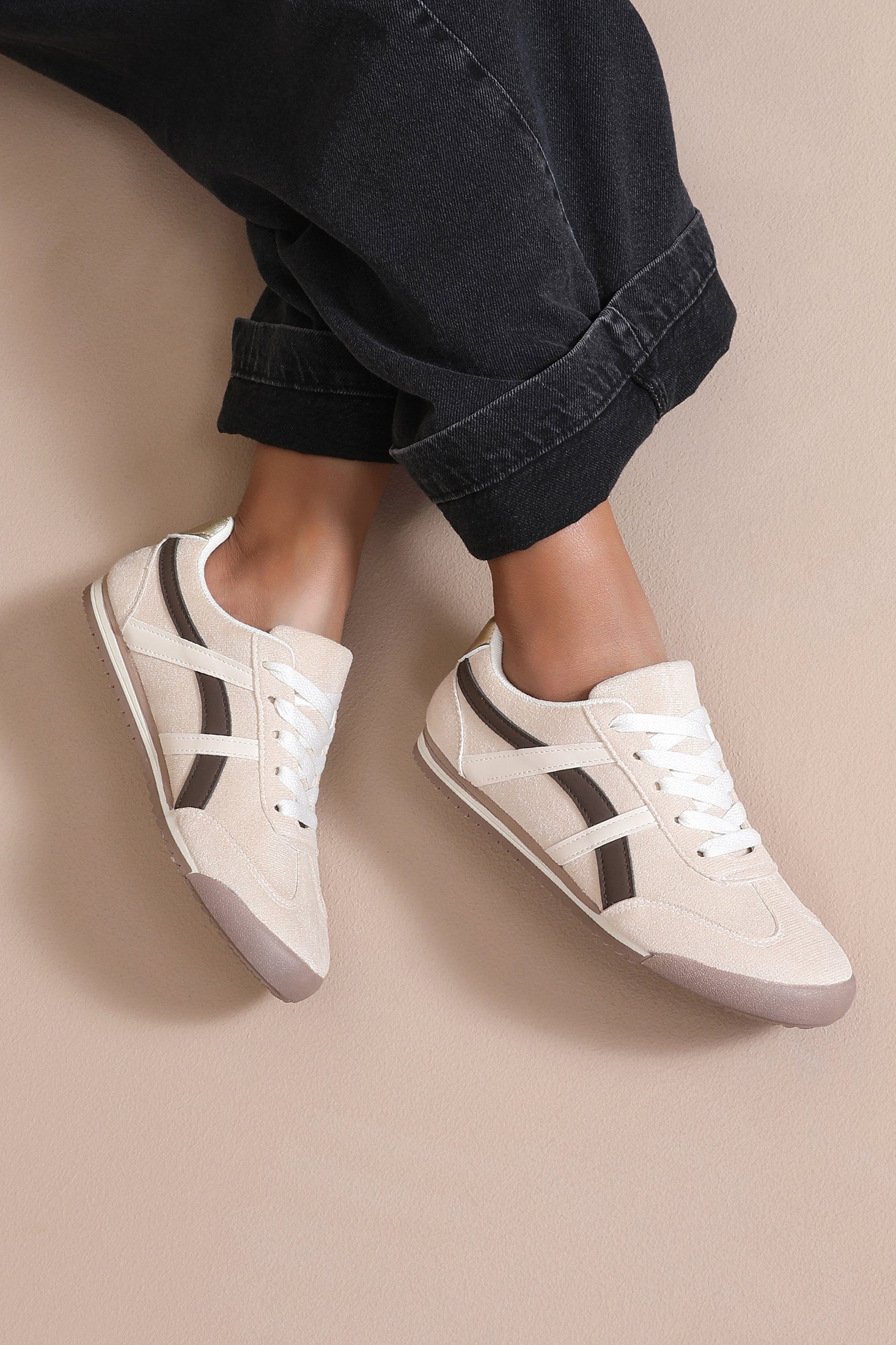 Zariah Stone Suedette Trainers