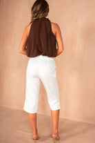Zendya Chocolate Tie Neck Top