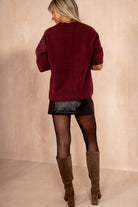 Zia Burgundy Knit Jumper