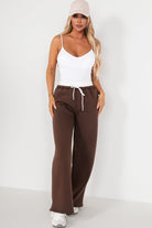 Zilda Chocolate Wide Leg Joggers